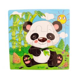 9 Pcs Wooden Jigsaw Puzzle for Kids Montessori Large Pieces - Panda