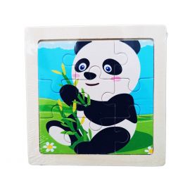 9 Pcs Mini Wooden Jigsaw Puzzle for Kids Montessori - Panda