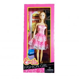 Emily Fashion Girl Doll with Pink Frock - 11 Inches Doll Barbie Doll for Girls