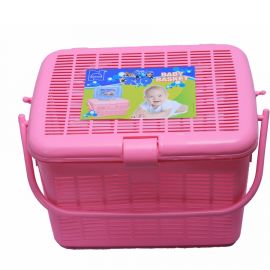 Nippon Rio Baby Basket | Hospital Bag Item | Baby Storage Container | Color - Pink