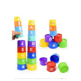 10 pcs Baby Toy Children Letters Numbers Plastic Cup Tower
