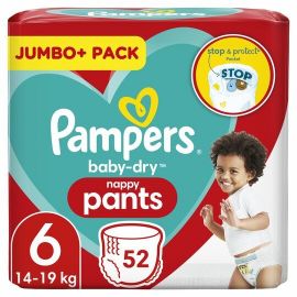 Pampers Baby Dry Nappy Pants Size 6 52 Pack (14-19kg)