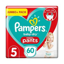 Pampers Baby Dry Nappy Pants Size 5 60 Pack (12-17kg)