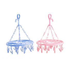 Round shape 13 clips plastic clothes hanger| Circular Laundry Drying Hanger | Color - Blue 