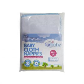 FAIRBABY Nappy 18 x 18 Plain (6 in a pack)- Blue