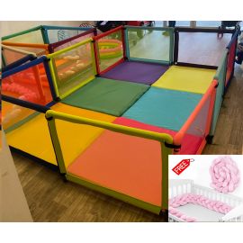 Kemi Baby Play Pen with 2" Mattress | 10 Panel Play Pen with Free Baby Bumper | Baby Safety First | High Quality