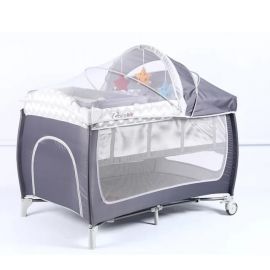 Cocobb Baby Foldable Travel Cot| Size 110x 76x 76 cm  | Color - Gray