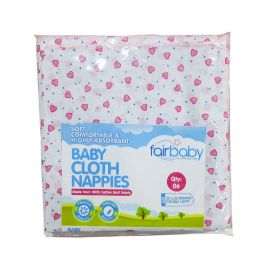 FAIRBABY NAPPY 22X22 PRINTED 6X1-Pink