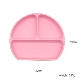 True Silicone Divided Smile Plate With Lid - Marble White