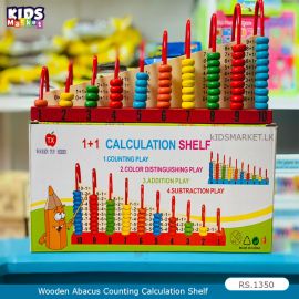 Wooden Abacus Counting Calculation Shelf