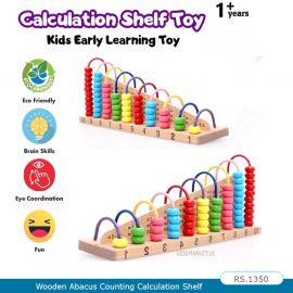 Wooden Abacus Counting Calculation Shelf