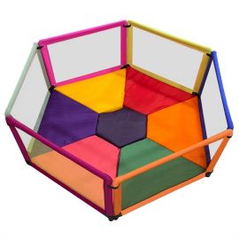 Baby Play Pen with 2" Mattress 6 Panel Play Pen with 25 Balls Baby Safety First Play pen Sturdy Frame 6 Panels 24" (H) x 36" (L)