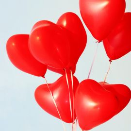 10 Pcs Heart Shape Latex Balloons - Red