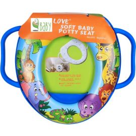 Rubela Portable Plastic Baby/Infant/Kids Printed Soft Padding Potty Training Toilet Lavatory Seat with Handles Multicolor - Upto 3 Years Potty Seat