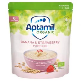 Aptamil Organic Banana and Strawberry Porridge 180g From 6 months +