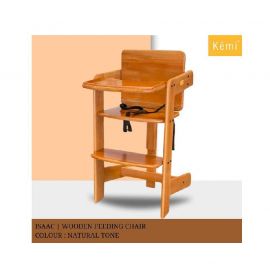 Kemi Baby Feeding High Chair | Feeding Chair | Wooden Feeding Chair | Adjustable High Chair | Size - 34" x 20" 17" | High Quality- Color- Natural Wood