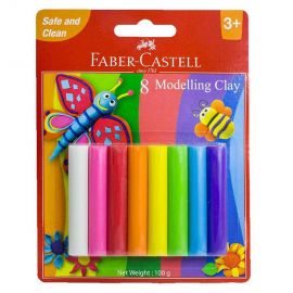 FABER-CASTELL 8 MODELLING CLAY 100gm IN BLISTER