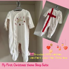 Xmas theam Sleeping suits for your little one  0-3 Months  (2 pcs pack)