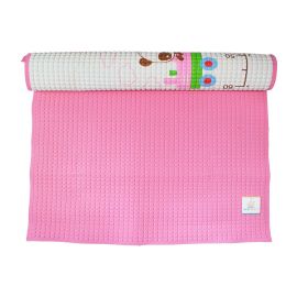 Kemi Baby Cot Sheet Rubber Cot Sheet Cot Sheet Air Filled Printed Size - 90cm x 60cm | Color - White and Pink