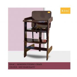 Kemi Baby Feeding High Chair | Feeding Chair | Wooden Feeding Chair | Adjustable High Chair | Size - 34" x 20" 17" | High Quality| Color -  Red Mahogany Wood