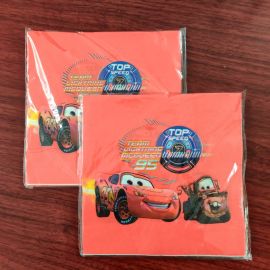 10 Pcs Cars Movie Theme Paper Plates, Paper Cups & Paper Tissues for Birthday Parties - Disney Cars Lightning McQueen