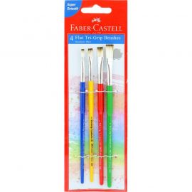 FABER- CASTELL- TRI- GRIP PAINT BRUSHES FLAT SET OF 4