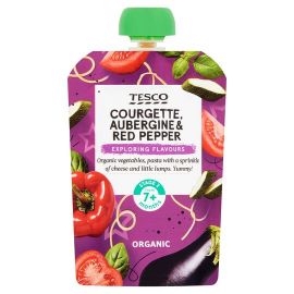Tesco Courgette Aubergine & Red Pepper Pouch 130G