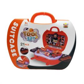 21 Pcs Kids Role Play Tool Set Construction Kit with Suitcase - Pretend Play Tool Set for Boys, Children