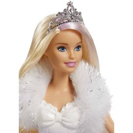Barbie Dreamtopia Fashion Reveal Princess Doll, 12-Inch, Blonde With Pink Hairstreak, Snowflake Gown And Hairbrush, Gkh26