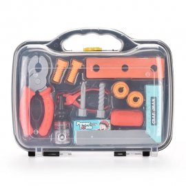 Kids Toy Power Tools Set - Construction Working Tools Set - Educational Pretend Role Play Set with Storage Box