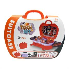 21 Pcs Kids Role Play Tool Set Construction Kit with Suitcase - Pretend Play Tool Set for Boys, Children