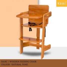 Kemi Baby Feeding High Chair | Feeding Chair | Wooden Feeding Chair | Adjustable High Chair | Size - 34" x 20" 17" | High Quality- Color- Natural Wood