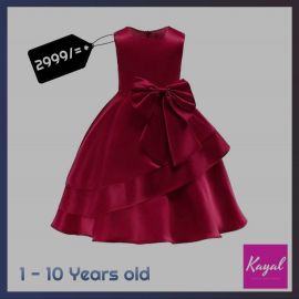 Maroon Baby Party  Frock