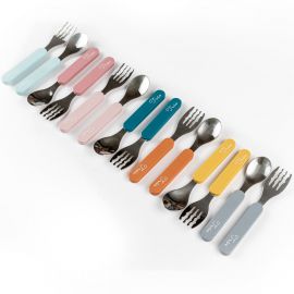 True Stainless Steel & Silicone Fork and Spoon Set
