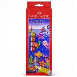 FABER-CASTELL- TAMPERA PAINTS TUBE SET OF 12 X 9ML