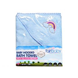 Fairbaby Baby Hooded Bath Towel-Premium Terry 75cm x 60cm- Blue
