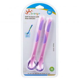 SUN DELIGHT SOFT TIP SPOON WITH HEAT INDICATOR 6M+ COLOR PINK