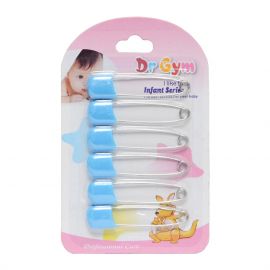 Dr Gym Stainless Steel Safety Pins| 6pcs | Diaper Pins | Nappy Safety Pins Hold Clip Locking Cloth | Color - Blue 