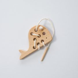 True Wooden Whale Lacing Toy