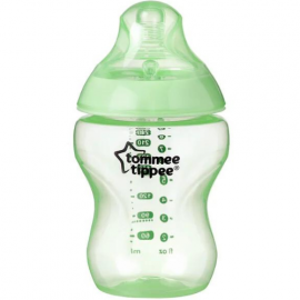 TOMMEE TIPPEE CLOSER TO NATURE ANTI-COLIC BABY BOTTLES WITH SLOW FLOW TEATS 260ML GREEN